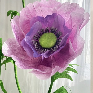 Fleurs en papier de pavot artificielles haut de gamme, <span class=keywords><strong>grande</strong></span> <span class=keywords><strong>taille</strong></span>, modèle 3D, pour affichage en centre commercial, décoration de mariage - Product Image 3