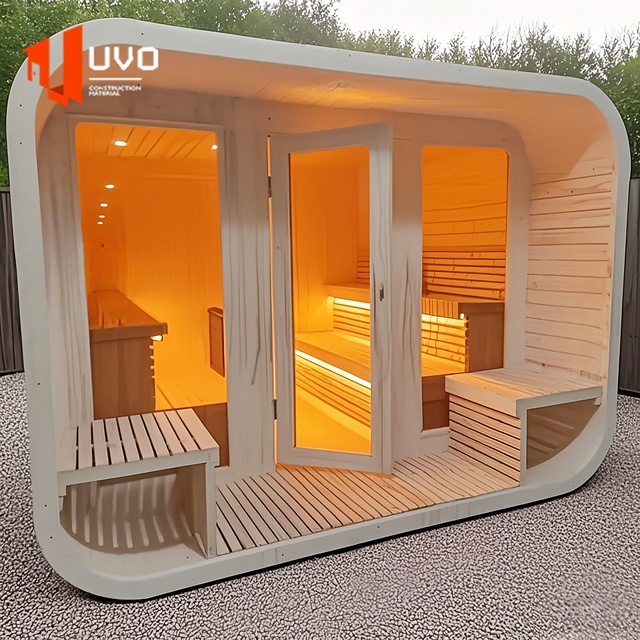 Modern Design Portable Electric Sauna New Europe Style Far Infrared for 4 People Solid Hemlock Wood with Control Panel Bluetooth