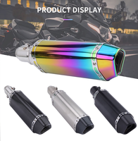 Pipa Ventilasi Knalpot Sepeda Motor Universal 38-51Mm dengan Knalpot Baja Tahan Karat 370Mm untuk Sepeda Jalanan ATV