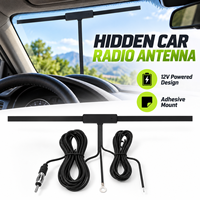 Antena Radio FM Aktif Berbentuk T dengan Batang Perekat dan Kabel DIN 3m untuk Penerima Kendaraan
