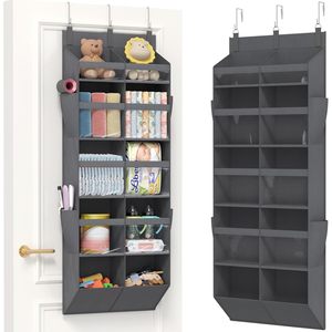 <b>Over</b> <b>The</b> <b>Door</b> Organizer 14 Section Clear Window Hanging Storage With Side Pockets For Toys And Baby Supplies Behind <b>Doors</b> - Product Image 1