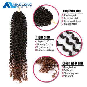 Extensions de cheveux pré-bouclées très vendues pour femmes noires, 18 pouces, 80 grammes, cheveux synthétiques pour tresses au crochet, <span class=keywords><strong>Passion</strong></span> Twist - Product Image 3