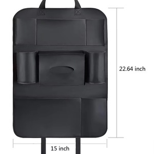 Organisateur de siège arrière de voiture en feutre de laine BSCI, protection de siège et rangement pour bouteille - Product Image 1