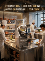 T-Chef TC-40EA Machine à Wok Automatique Commerciale pour Nouilles de Riz Sautees, Capacité 2-6kg, Robot Intelligent Économe en Énergie