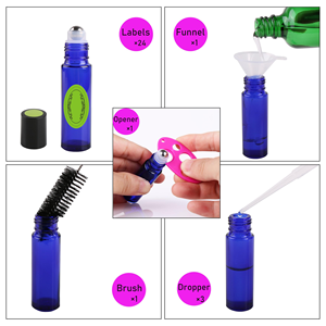 Custom-Made 10ml Matte <b>Black</b> Glass Roller Ball Jars Stainless Steel Roller Balls Amber Bottles <b>Pump</b> Essential Oils Oil Serum - Product Image 2