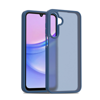 Coque de téléphone bleue mate au toucher soyeux, effet peau, Fundas Samsung A16 A17 A26, TPU PC hybride, antichoc, coque de téléphone portable personnalisée