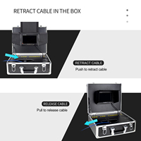 Cámara de Inspección de Tuberías con Pantalla LCD de 7 Pulgadas, 1080P, Cabezal de Cámara de 25 mm, Cable de 20 m, Localizador de 512 Hz + Receptor