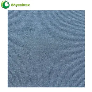 Stretch Bamboo Fabric Sustainable 4 Way Stretch Knitting 2x1 Rib Spandex Bamboo Fiber Fabric For Sweatshirt