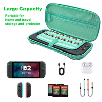Étui portable antichoc écologique vert avec logo personnalisé pour Nintendo Switch 2, 2-3 compartiments, résistant à l'eau, grand sac en EVA