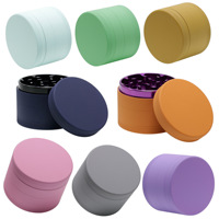 Moulin à herbes de luxe léger en alliage d'aluminium à quatre couches avec revêtement en caoutchouc, 40MM 50MM 55MM 63MM, vente en gros et exportation pour accessoires 6119