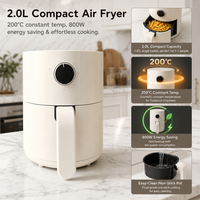 Vente en gros du fabricant : Mini friteuse à air domestique 800W avec coque en plastique blanche et bouton unique, idéale pour les appartements