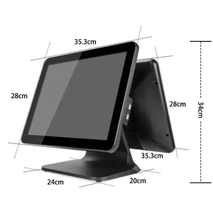2024 New Model Manufacturer Supply 15inch Dual Touch Screen All-in-One Computers POS System Cash Register Sale
