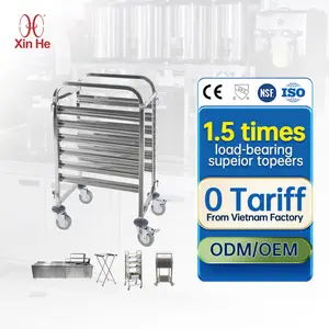 Hot Sale Gn Pan Gastronorm Trolley 201 Stainless Steel Bakery Pans Tray Rack Trolley