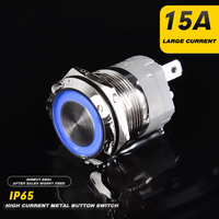 Interrupteur de verrouillage momentané, bouton-poussoir en métal, étanche Ip67, universel, 12mm, 16mm, 19mm, 22mm, 25mm, 30mm