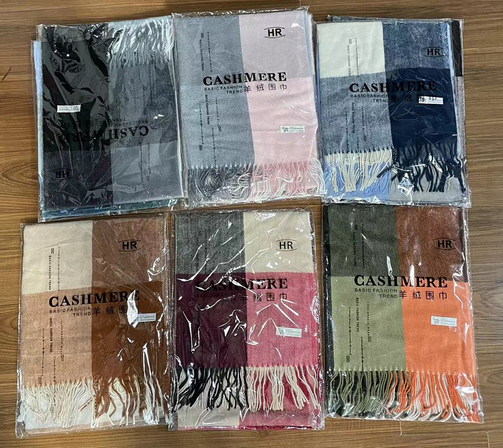 Luxury Fashion Autumn Winter Neck Scarf Warm Bicolor Imitated Cashmere Winter Scarf For Women