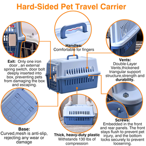 Vente en gros de nouveaux modèles de boîtes de transport pour animaux de compagnie, cage de transport pour chat et chien, multifonctionnelle, portable, pour voiture - Product Image 2