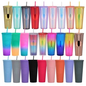 24OZ 680Ml Thay Đổi Màu Sắc Cốc Cà Phê Nước Lạnh Có Thể Tái Sử Dụng Cốc Nhựa Xe Du Lịch Có Nắp Đậy Và Ống Hút - Product Image 4