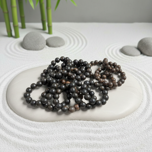Exquisite 18mm Black Agarwood <b>Beaded</b> <b>Bracelet</b> Vietnam Vintage Buddhist Style Unisex Gift - Product Image 1