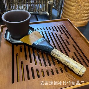 Cepillo de Bambú Xiangfei para Té, Cerdas Planas y Rígidas, Limpiador Duradero para Mesa de Té, Accesorio para Set de Té Kung Fu - Product Image 4