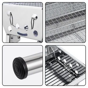 Parrilla de Barbacoa Moderna de Acero Inoxidable, Diseño Plegable, Incluye Brochetas para <span class=keywords><strong>Kebab</strong></span>, para Fiestas al Aire Libre, Cocina en el Patio Trasero, Portátil para Picnic - Product Image 2