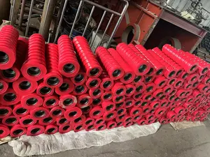 Conveyor Belt Polyurethane Roller BuMtresD Belt Conveyor Polyurethane Coated Roller Thread Idler Roller Manufacturer