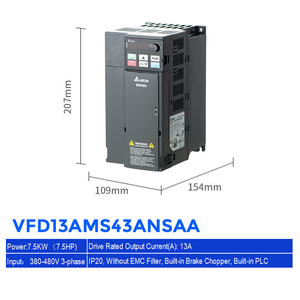 อินเวอร์เตอร์ Delta ของแท้รุ่นใหม่ VFD13AMS43ANSAA 5.5KW 380V 3 เฟส สำหรับมอเตอร์ AC  ราคาประหยัด เหมาะสำหรับปั๊ม - Product Image 1