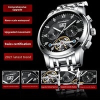 Reloj Mecánico POEDAGAR 1403 de Moda para Hombre, Reloj de Acero Inoxidable, Luminoso, Automático e Impermeable