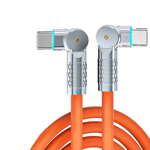 fast charging type C to tipo C Double 180 degree rotation data cable