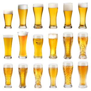 Verres à bière demi-pinte en cristal côtelé, soufflés à la main, écologiques, réutilisables, avec logo personnalisé, style sommelier, verre diamant vintage - Product Image 1