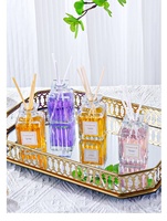 Diffuseur de parfum à bâtonnets d'huiles essentielles artisanales durables 50 ml, en verre carré, sans alcool, longue durée (2 mois)