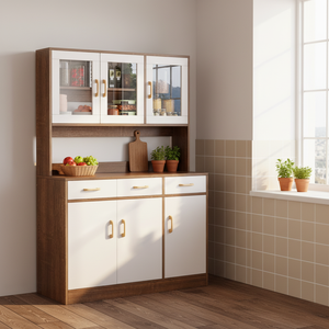 Buffet en bois d'ingénierie avec un grand espace de rangement, <span class=keywords><strong>armoire</strong></span> de cuisine <span class=keywords><strong>à</strong></span> grande capacité avec tiroirs pour <span class=keywords><strong>salle</strong></span> <span class=keywords><strong>à</strong></span> <span class=keywords><strong>manger</strong></span> et appartement - Product Image 1