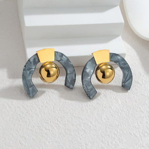Edelstahl 18K Vergoldete Geometrische Bohemian Ohrstecker für Damen Party Anlass <span class=keywords><strong>E967</strong></span> - Product Image 4