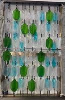Pièce suspendue en verre cristal en forme de plume, briques de verre décoratives pour cloison, œuvre d'art décorative créative, décoration de bâtiment