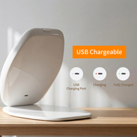 Mini miroir de poche pliable pour le bureau, écran tactile, 3 couleurs LED, à intensité variable, rechargeable par USB