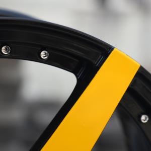 HTOR 17 18 19 20 21 22 pouces jantes de voiture noir brillant 5X112 5X120 roues forgées à face jaune à rayons multiples pour Corvette C8 Z51 A7 S7 RS7 - Product Image 5