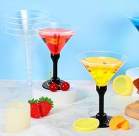 Gobelets jetables écologiques transparents en plastique à paroi simple pour desserts et vins avec couvercle, 150 ml/160 ml