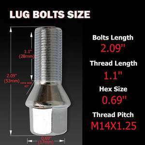 Factory Supply Class 12.9 M14x1.25 <strong>Wheel</strong> Lug <strong>Bolts</strong> - Product Image 4