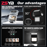 Flash numérique universel ZSYB OEM pour appareil photo, studio photo, 2700K-7500K, gradation à 4 niveaux, Speedlite pour appareils photo