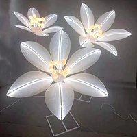 Lampu Lili besar LED Prop acara latar belakang untuk dekorasi pesta pernikahan, dekorasi panggung