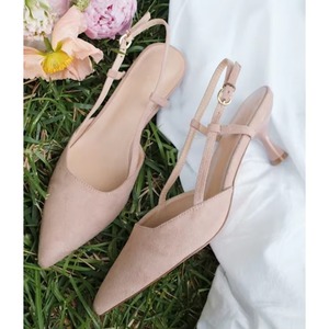 Summer Fashion Ladies Pointed <b>Toe</b> Kitten Heel Pumps Ankle Strap <b>Sandals</b> Rubber Outsole Elegant Slingback Wedding Shoes - Product Image 4