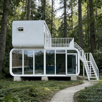 Maison modulaire d'extérieur, imperméable, résistante au vent, maisonnette préfabriquée écologique, cabane modulaire préfabriquée pour complexe hôtelier