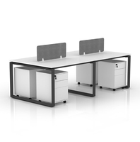 Poste de travail de bureau moderne en bois réglable pour 4 personnes avec conception modulaire pour bureau à domicile et atelier