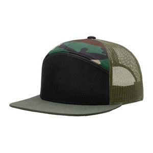 Suir — chapeau de camionneur en coton sergé, casquette Gorras ajustable avec sept panneaux en maille - Product Image 5