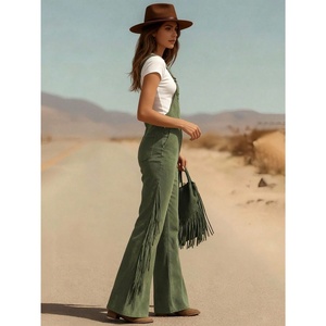 Mono vaquero <span class=keywords><strong>de</strong></span> mujer vintage <span class=keywords><strong>con</strong></span> efecto desgastado, <span class=keywords><strong>de</strong></span> cintura alta y pierna ancha, <span class=keywords><strong>con</strong></span> <span class=keywords><strong>tirantes</strong></span> - Product Image 2
