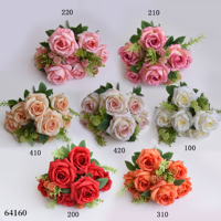 Bouquet de 9 fleurs artificielles en tissu de rose bulgare, moderne, pour la maison, mariage, fête des mères, Pâques, Noël, Nouvel An, rentrée scolaire