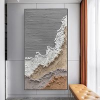 Décoration murale d'entrée de maison, relief décoratif, peinture à l'huile de paysage marin texturé, peinture paysagère texturée 3D naturelle peinte à la main