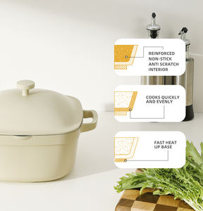 Marmite <span class=keywords><strong>à</strong></span> <span class=keywords><strong>induction</strong></span> et allant au four avec couvercle 5,2L 24m en fonte d'aluminium légère - Product Image 3