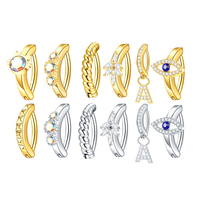 Lingchee nombril anneaux en acier chirurgical Clicker ventre anneaux pour femmes Cz coeur mauvais yeux nombril anneaux corps Piercing bijoux