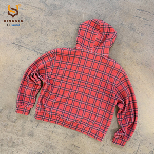 Sweat à capuche zippé court pour homme, personnalisé, en molleton bouclette 100% coton épais, délavé à l'acide, style vintage Y2K streetwear, hiver, numérique - Product Image 3