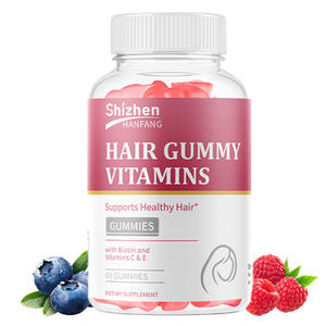 Integratori di Biotina al Gusto Mirtillo (60 Gommose) per la Crescita di Capelli, Unghie e Pelle, Vitamine C ed E per Capelli – Marchio Proprietario - Product Image 2